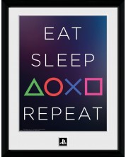 Plakat s okvirom GB eye Games: PlayStation - Eat, Sleep, Repeat