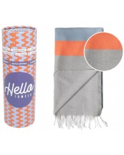 Ručnik za plažu u kutiji Hello Towels - Neon, 100 х 180 cm, 100% pamuk, plavo-sivi