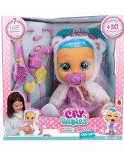 Lutka koja plače suzama IMC Toys Cry Babies - Kristal, bolesna beba, ljubičasta i bijela -1