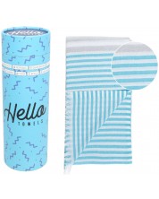 Ručnik za plažu u kutiji Hello Towels - Bali, 100 х 180 cm, 100% pamuk, tirkizno-plavi