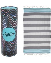 Ručnik za plažu u kutiji Hello Towels - New Collection, 100 х 180 cm, 100% pamuk, plavo-sivi
