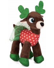 Plišana igračka Amek Toys - Božićni jelen s haljinom, zeleni, 30 cm -1