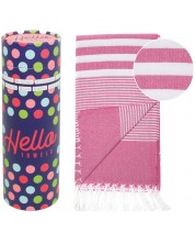 Ručnik za plažu u kutiji Hello Towels - Malibu, 100 х 180 cm, 100% pamuk, rozi