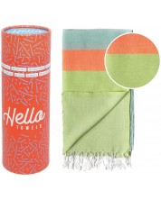 Ručnik za plažu u kutiji Hello Towels - Neon, 100 х 180 cm, 100% pamuk, zeleno-plavi