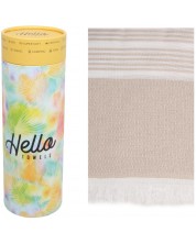 Ručnik za plažu u kutiji Hello Towels - New Collection, 100 х 180 cm, 100% pamuk, bež