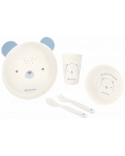 Plastični set za jelo KikkaBoo - Bear with Me, Blue -1