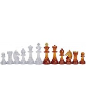 Plastične šahovske figure Sunrise  - Staunton No 6, jantar/transparentan -1
