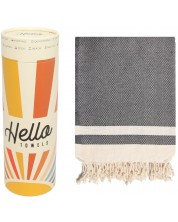 Ručnik za plažu u kutiji Hello Towels - New Collection, 100 х 180 cm, 100% pamuk, crni