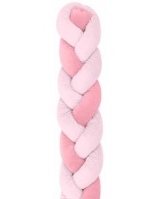 Pletena plišana ogradica KikkaBoo - 3 pletenice, 210 cm, Pink -1