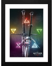 Plakat s okvirom ABYstyle Games: The Witcher - Signs & Swords -1