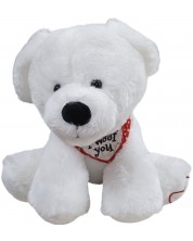 Plišana igračka Amek Toys - Bijeli pas s šalom, 27 cm