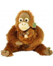 Plišana igračka Rappa Eko prijatelji - Orangutan 28 cm, beba 15 cm -1