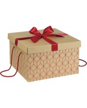Poklon kutija Giftpack - S crvenom vrpcom i ručkama, 34 x 34 x 20 cm