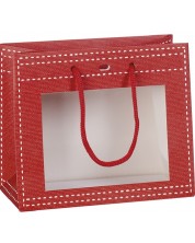 Poklon vrećica Giftpack - 20 х 10 х 17 cm, crvena, PVC prozor -1
