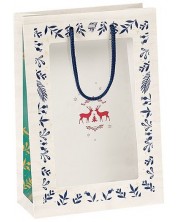 Poklon vrećica Giftpack Bonnes Fêtes - Jeleni, 29 cm