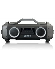 Prijenosni zvučnik Lenco - SPR-200BK, vodootporan, crno/sivi -1