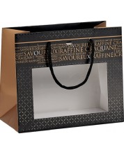 Poklon vrećica Giftpack Savoureux - 20 x 10 x 17  cm, crna i bakrena, PVC stolarija