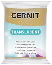 Polimerna glina Cernit Translucent - Zlatna s brokatom, 56 g -1