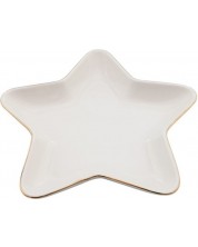 Porculanski tanjur HIT - Zvijezda, 18 cm, bijeli sa zlatom -1
