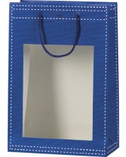 Poklon vrećica Giftpack - 20 x 10 x 29 cm, plava, PVC prozor