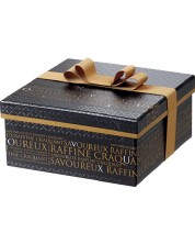 Poklon kutija Giftpack Savoureux - 21 х 21 х 9 cm, crna i bakrena, s mašnom -1