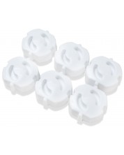 Štitnici za utičnice BabyJem - 6 komada, 3 x 3 cm, bijeli