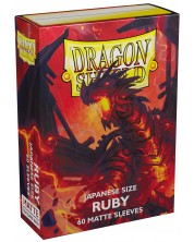 Štitnici za kartice Dragon Shield - Matte Sleeves Small Size, Ruby (60 komada) -1