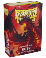 Štitnici za kartice Dragon Shield Sleeves - Small Matte Ruby (60 komada) -1