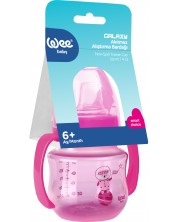 Prijelazna šalica s ručkama Wee Baby - Galaxy, PP, 125 ml, ružičasta -1