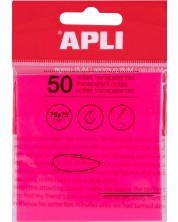 Prozirni samoljepljivi listići Apli - Ružičasti, 75 x 75 mm, 50 komada -1