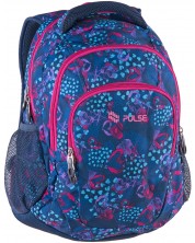 Školski ruksak Pulse Teens - Heart, plavi -1