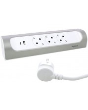 Višestruka utičnica Legrand - 694502 kutna, 3x šuko+USB A+C, 1m -1