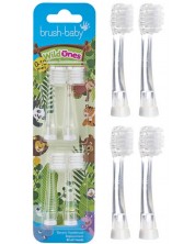 Zamjenske glave četkica za zube Brush Baby - Wild Ones, 0-10 godina, 4 komada -1
