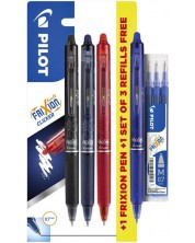 Rolleri Pilot Frixion - 4 komada + 3 plava punjenja