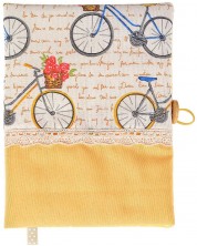 Haljina za knjigu: Bicikl s ružama - čipka (Tekstilni uvez s gumbom)