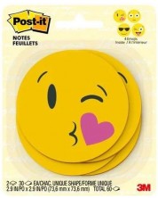 Samoljepivi listići Post-it - Emojis, 4 dizajna emotikona, 60 listova -1