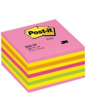 Samoljepljiva kocka Post-it - Neon Pink, 7.6 x 7.6 cm, 450 listova -1