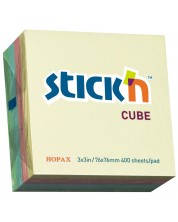 Samoljepljivi listovi Stick'n - 76 x 76 mm, pastelni, 4 boje, 400 listova -1