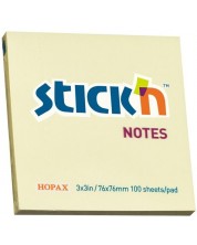 Samoljepljivi listovi Stick'n - 76 x 76 mm, žuti, 100 listova -1