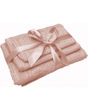 Set od 3 pamučna ručnika Aglika - Boho, ružičasti -1