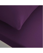 Set plahte s gumicom i jastučnice TAC - 100% pamuk, za 100 x 200 cm, tamnoljubičasta