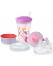 Set čaša Nuk - Evolution Cups, All-in-one, djevojka ružičasta -1