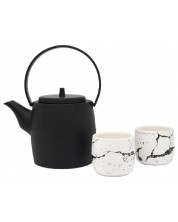 Set za čaj Bredemeijer - Kobe, 1.2 L, 3 dijela, crno i bijelo -1