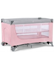 Sklapivi krevetić na dva nivoa KinderKraft - Leody Simple, ružičasti