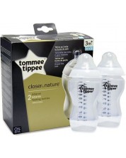 Set bočica za bebe Tommee Tippee Easi Vent - 340 ml, sa sisačem 2 kapi, 2 komada -1