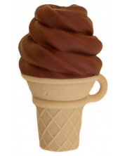 Silikonska grickalica NatureBond - U obliku sladoleda od čokolade, s poklonom klips -1