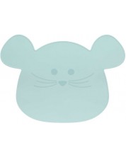 Silikonska podloga za hranjenje Lassig - Little Chums, Mouse, plava -1