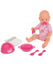 Lutka-beba koja piški Simba Toys New Born Baby - S noćnom posudom i dodacima. 38 cm