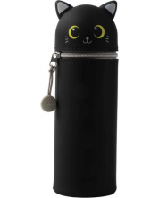 Silikonska futrola za boce I-Total - Cat, Black 