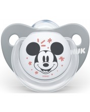 Silikonska duda Nuk - Mickey, 6-18 mjeseci, sivа